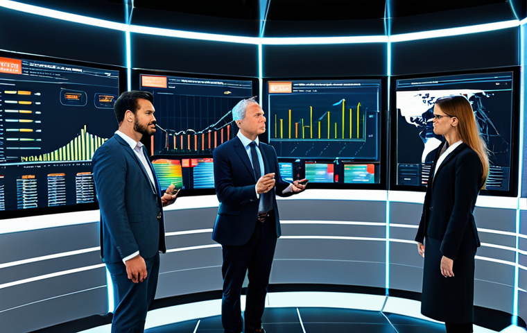 Anticipating Market Trends and Optimizing Logistics with AI**

A diverse group of professional business people, fully clothed in modest business attire, are gathered around a large, interactive holographic display in a sleek, modern data control room. The display visualizes complex market trend predictions, real-time supply chain logistics, and optimized inventory data, showcasing a proactive and efficient operation. The setting is clean, well-lit, and emphasizes intelligence and foresight. Professional photography, high detail, natural lighting, perfect anatomy, correct proportions, natural pose, well-formed hands, proper finger count, natural body proportions, safe for work, appropriate content, family-friendly.

**