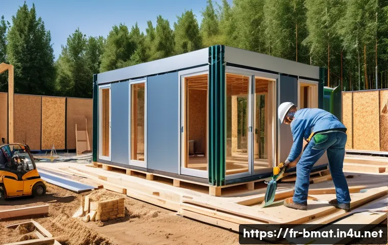 건축자재 마케팅과 투자 비용 분석 - A modern construction site in a sunny French suburban area, featuring artisans and entrepreneurs wor...